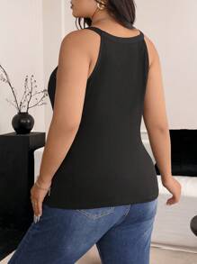 Calvaya Top camisola elástico de tela texturizada con diseño calado para mujer talla grande