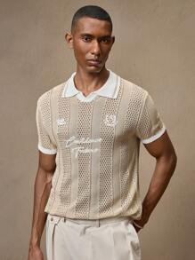 AKNOTIC Party Men's Loose Knit Dropped Shoulder Casual Sweater, Suitable For Daily Wear (Men's Knitted Top), School - Apricot - View 5