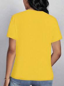 Maweii Vacation, Spring, Resort Wear Women Tee, Spring For Women - Yellow - View 2