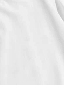 Manfinity VCAY Camiseta de manga corta blanca de punto informal de talla grande