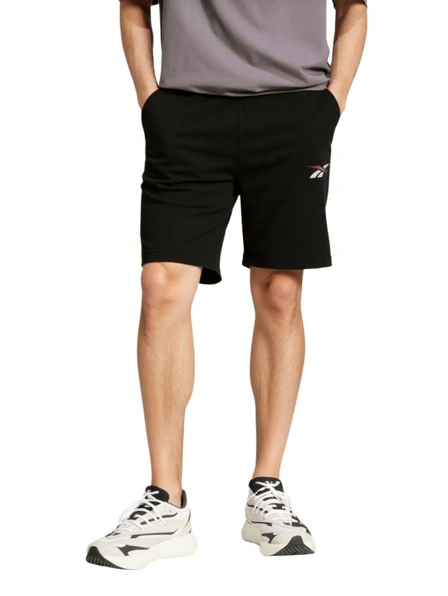 Reebok Men's Sports Shorts Easy To Match Elastic Waist Breathable Gym Daily Outdoor HI0584 - 黑色 - 查看 1