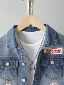 Tween Boys Denim Two Pieces Outfits - Medium Wash - View 8