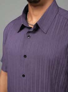Manfinity Homme Conjunto de moda de verano de talla grande para hombre - Camisa de manga larga y pantalones