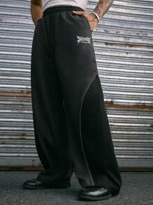 AXEPEAK Quần dài ống rộng màu tương phản thời trang đường phố cho nam - Nhiều màu - Xem 1
