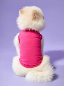 PETSIN 2件套粉色休闲弹力透气宠物狗背心，适合猫狗