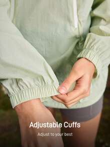 In My Nature 女士休闲抽绳连帽户外飞行员夹克女款徒步服装 - 綠色 - 查看 8