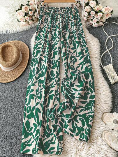 DreamSkyne Pantalones anchos casuales con estampado tejido en todo el Body, talla grande, estilo retro, para el Día de San Valentín, verano, festivales, primavera, estilo bohemio