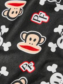 Paul Frank X SHEIN 1 pezzo Bavaglino da strada per animali domestici con stampa di scimmia, parannanza per il collo, adatto per cani e gatti, taglie S, M, L, adatto per una varietà di forme del corpo