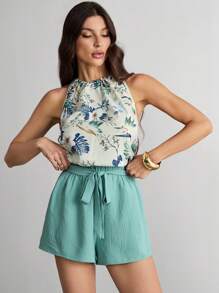 SHEIN Tall Women Two Pieces Outfits For Daily Wear, Tall Women - Mint Green - View 4