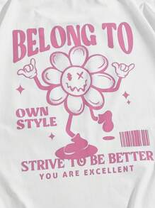 Manfinity VCAY Camiseta de manga corta blanca de punto informal de talla grande