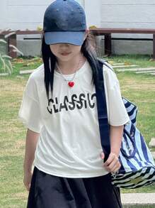 DAZY T-shirt casual pour jeune fille adolescente, automne, vêtements de rentrée scolaire - Blanc - Voir 1