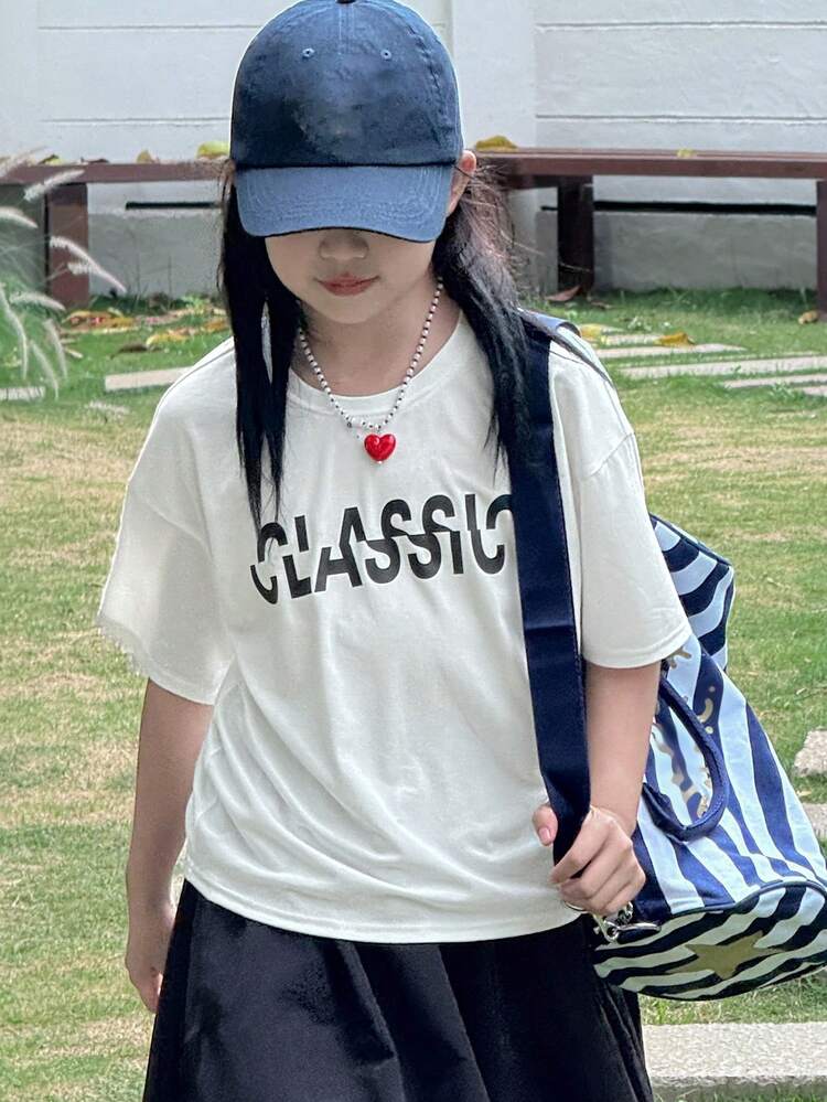 Tween Girl Tween Girls Casual T-Shirt, Autumn,Back To School Clothes