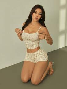 SHEIN PETITE 女士日常两件套服装 - 黃色 - 查看 6