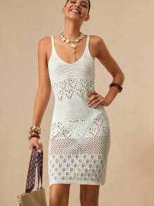 Bóhologie ROBE BLANCHE CROCHETÉE TRICOTÉE BOHO POUR FEMME