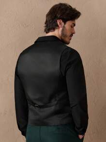 Manfinity VCAY Men Casual Woven Two Tone Buckle Back Waistcoat