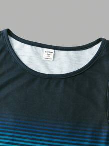 SHEIN Gradient Blue & White Print Casual Tank Top For Teen Boys, Comfortable, Fashionable, Versatile, Soft Fabric, Suitable For Daily Wear, School, Outdoor, Sports, Beach Vacation