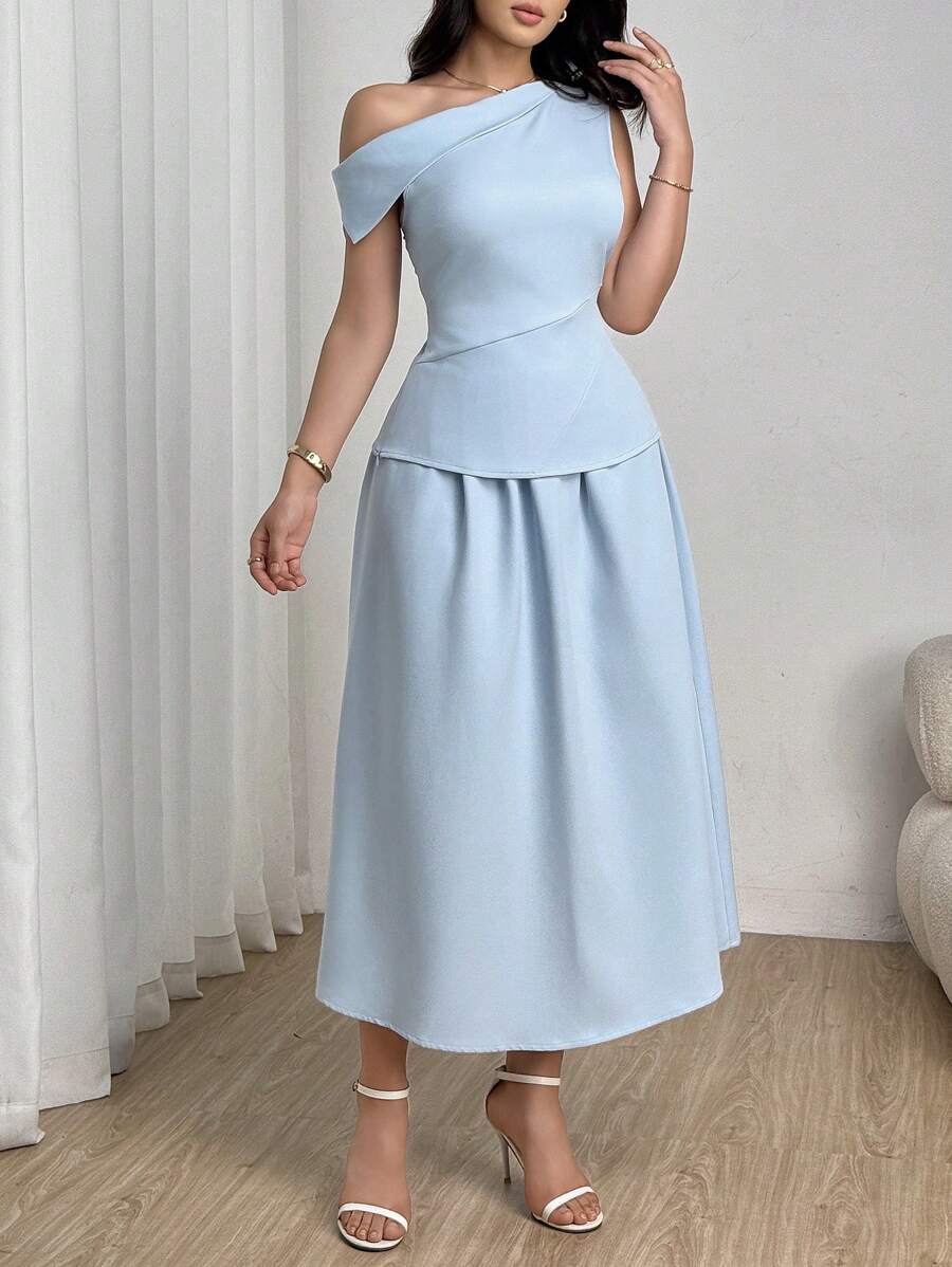 Modelyn Trang phục hai mảnh dành cho phụ nữ mặc hàng ngày - Màu xanh nhạt - Xem 1