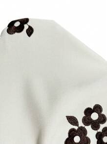 波西米亚刺绣V领休闲衬衫 - 杏色 - 查看 6