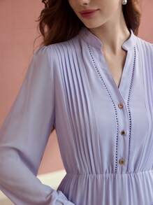 MOTF PREMIUM Vestido con abertura media y volante en el bajo - Morado - Ver 2