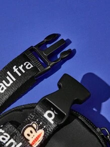 Paul Frank X SHEIN 3pcs & Monkey Printed Pet Carriers, One Adjustable Carrier, One Bag, One Leash, Monkey, Skull, , Street - Black - View 6