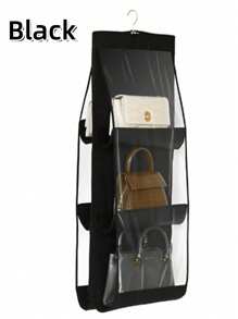 SHEIN 1 pièce 6/8 poches Organiseur de sac à main et sac suspendu. Étagère transparente suspendue pour le rangement et le stockage des sacs à main. Organisateur de placard pour économiser de l'espace dans la chambre.