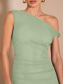 SHEIN BAE Vestido elegante de mujer con bajo asimétrico en diagonal, apto para salir, usar a diario, citas, viajes, fiestas y clubes, y disfraces de Halloween