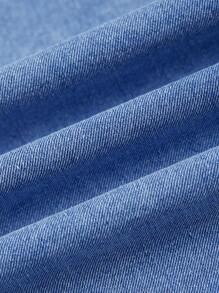 SHEIN MOD Women's Casual Loose Long Blue Denim Skirt