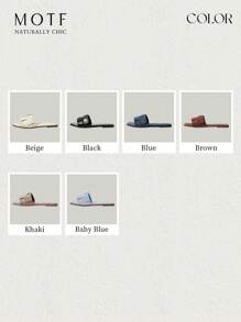 MOTF PREMIUM 舒适简约编织棕色女士平底凉鞋，适合新年假期、春季鞋、春假复活节