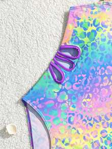 女童连体泳衣，夏季时尚 - 彩色 - 查看 4