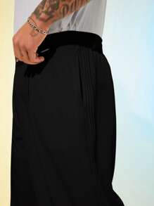 EASEVO Plus Size Men's Loose Fit Woven Wide Leg Casual Pants