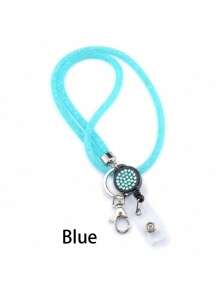 1 Piece, Exquisite Rhinestone Mesh Hanging Rope, Suitable For ID Card Holders, With Retractable Buckle And Badge Clip, Can Be Hung Back To School, Making You More Secure And At Ease