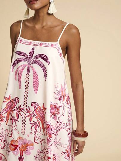 Travachic Summer Casual Dress For Holiday Dates, Beach Vacation Dress With Plant Print, School Uniform, Office Wear, Old Money Style Dress, Teacher Outfit, Date Dress, Blue Color Dress, Casual Dress For Attending Wedding Season, Sisters' Afternoon Tea Party Dress, Holiday Dress, Mother's Day Dress, Casual Dress For Attending Music Festival,Bohemian Clothes