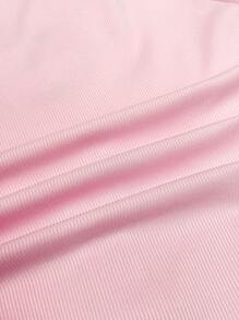 EgrlEra Women's Sexy V-Neck Short Sleeve Plain T-Shirt - Pink - View 8