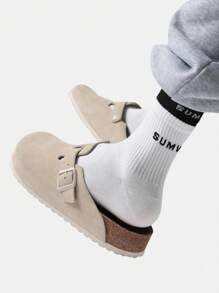 SUMWON Pack Of 2 Ribbed Athletic Crew Sports Socks Moisture Wicking Performance Breathable Casual Everyday Wear Compression Support All Season - Multicolor - View 3