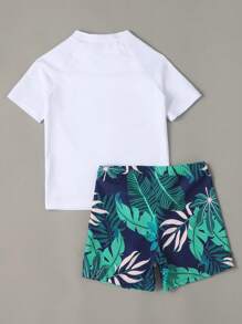 Tween Boy Random Tropical & Letter Graphic Swimsuit