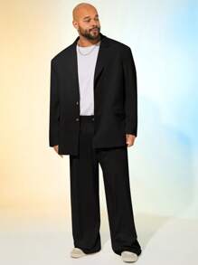 EASEVO Plus Size Men's Loose Fit Woven Wide Leg Casual Pants
