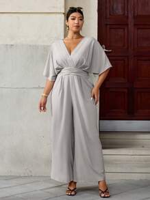Celure Jumpsuit estiva elegante, in stile francese vintage, casual, adatta per il tragitto lavoro-casa, con fiocco