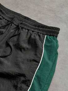 Sport MetroGents Men's Casual Drawstring Waist Contrast Color Tapered Sports Pants Workout Clothes Running Pants