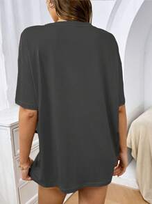 Exquisite Shirts, Staid Shirts, Satirical Shirts, Interesting Skeleton Shirts, Holiday Shirts, Comfortable Colors, Suitable For Rebellious Youth, Pink Flame Ladies T-Shirt - Dark Grey - View 2