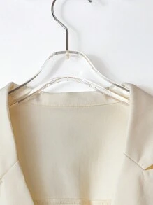 SHEIN Clasi Women's Minimalist Solid Color Single Button Peak Lapel Vest, For Commuting - Apricot - View 3