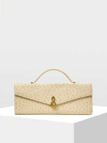 MOTF PREMIUM 方形顶部提手搭扣包 - 米色 - 查看 4