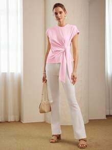 MOTF PREMIUM T-SHIRT CON NODO SULLA MANICA CORTA