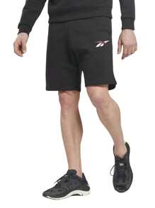 Reebok Men's Sports Shorts Easy To Match Elastic Waist Breathable Gym Daily Outdoor HI0584 - 黑色 - 查看 3