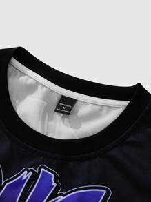 Manfinity EMRG Men's Letter Printed Round Neck Short Sleeve T-Shirt, Casual For Summer