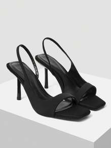 MOTF PREMIUM SQUARE TOE THIN HEEL SOLID COLOR FASHIONABLE WOMEN HIGH HEEL SANDALS, FOR NEW YEAR HOLIDAY, SPRING SHOES SPRING BREAK EASTER FOR CHRISTMAS