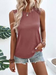 SHEIN LUNE Women Plain Color Fashion Summer Camisole - Rusty Rose - View 3