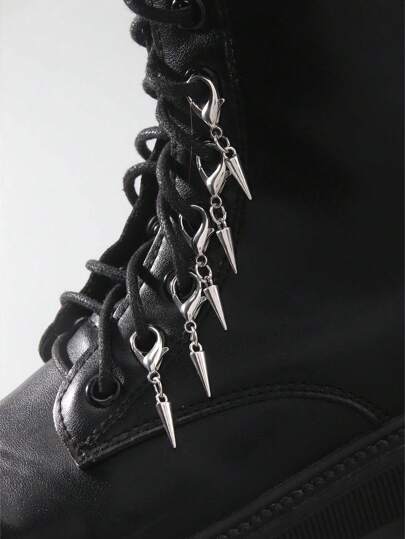 ROMWE 5pcs Gothic Retro Rivet Shoe Decorations, Suitable For Boots, Halloween