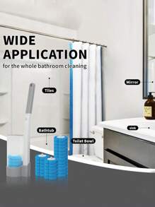 Disposable Toilet Brush Replacement Heads - Blue Ocean Scented Refills, Hygienic Bathroom Cleaning Essentials For Quick Refresh