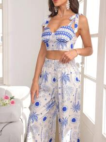 Modelyn 女士日常两件套服装 - 藍白色 - 查看 3