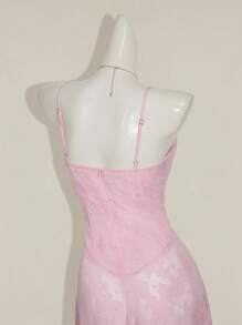 SHEIN ICON 女士花卉印花无袖 A 字长裙，浅粉色